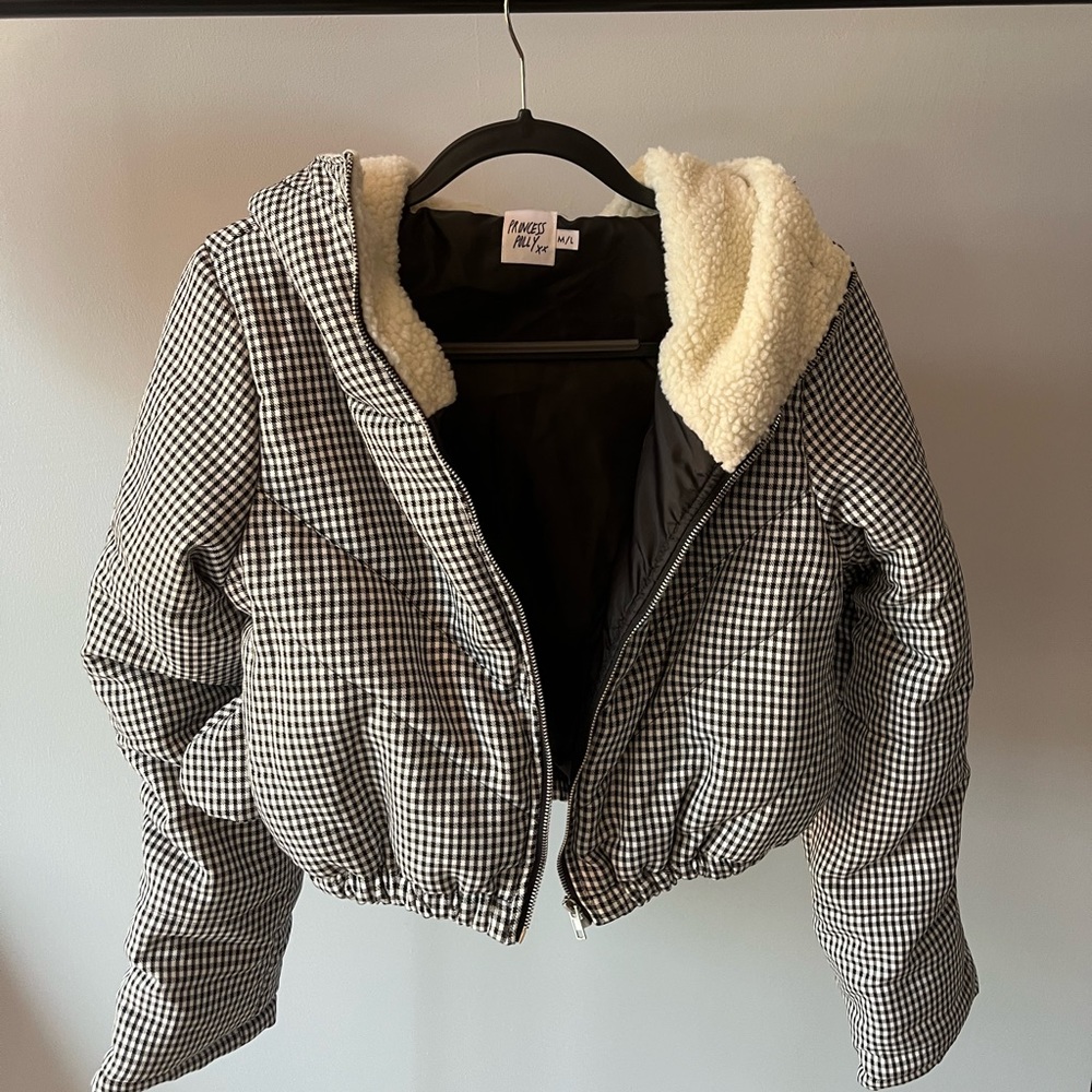 Hooded gingham princess Polly jacket